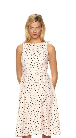 ELLE Pebble Pink Sleeveless DOT Dress - Picture 2 of 12